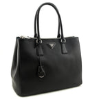 Prada Black City Calf Medium Galleria Double Zip Tote