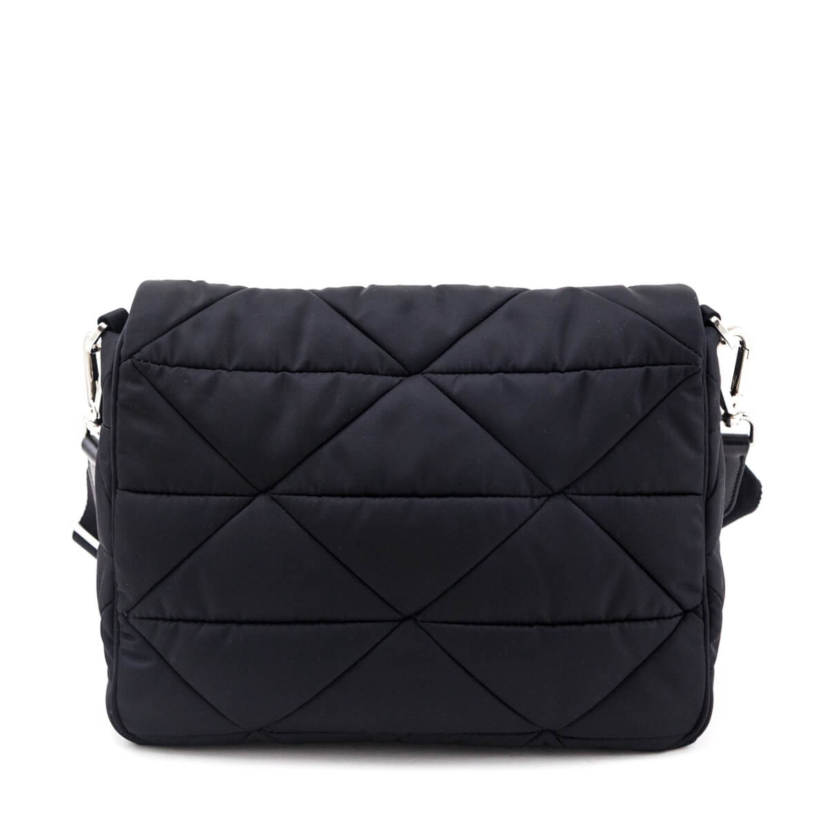 Prada Black Re-Nylon Quilted Padded Flap Shoulder Bag