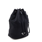 Prada Black Re-Nylon Vela Drawstring Wristlet Pouch