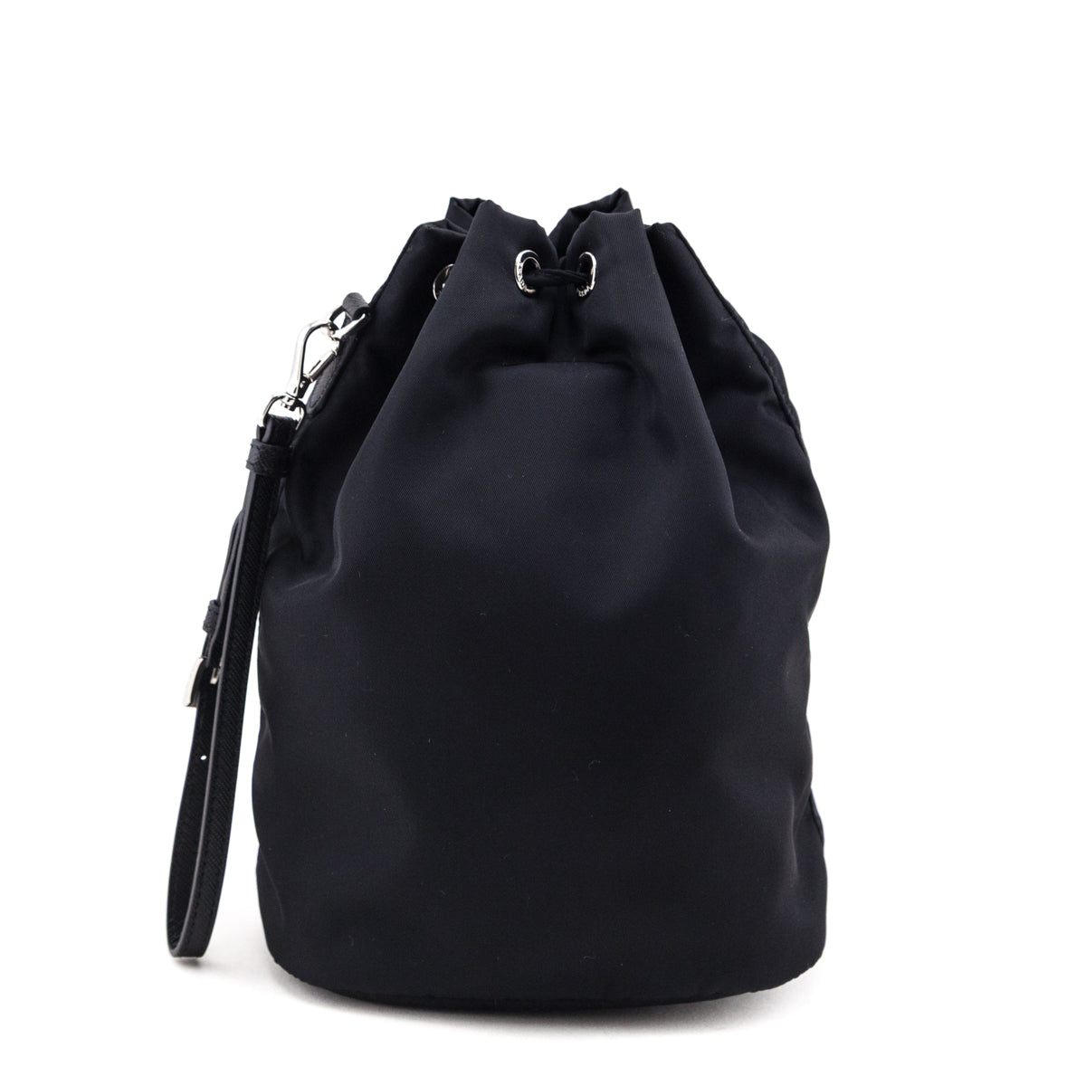 Prada Black Re-Nylon Vela Drawstring Wristlet Pouch