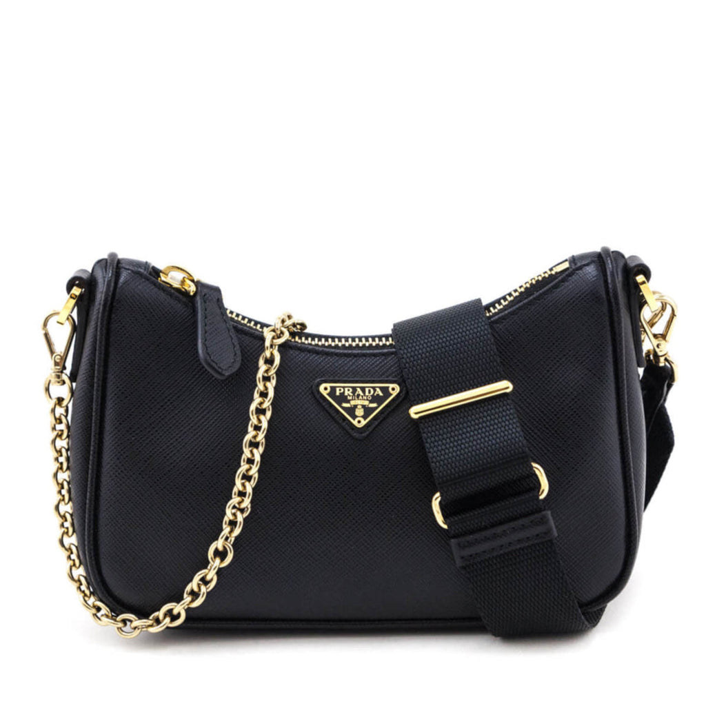 Prada Black Saffiano Lux Mini Shoulder Bag