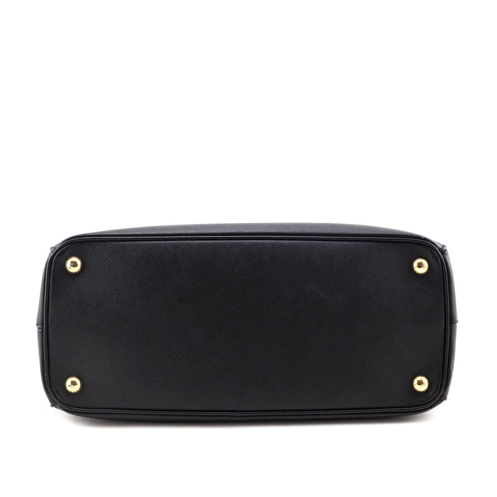 Prada Black Saffiano Medium Galleria Double Zip Tote