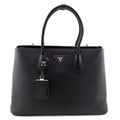 Prada Black Saffiano Turnlock Twin Tote