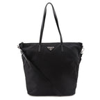 Prada Black Tessuto Convertible Shopping Zip Tote