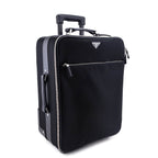 Prada Black Tessuto Nylon Saffiano Trolley Rolling Suitcase Luggage