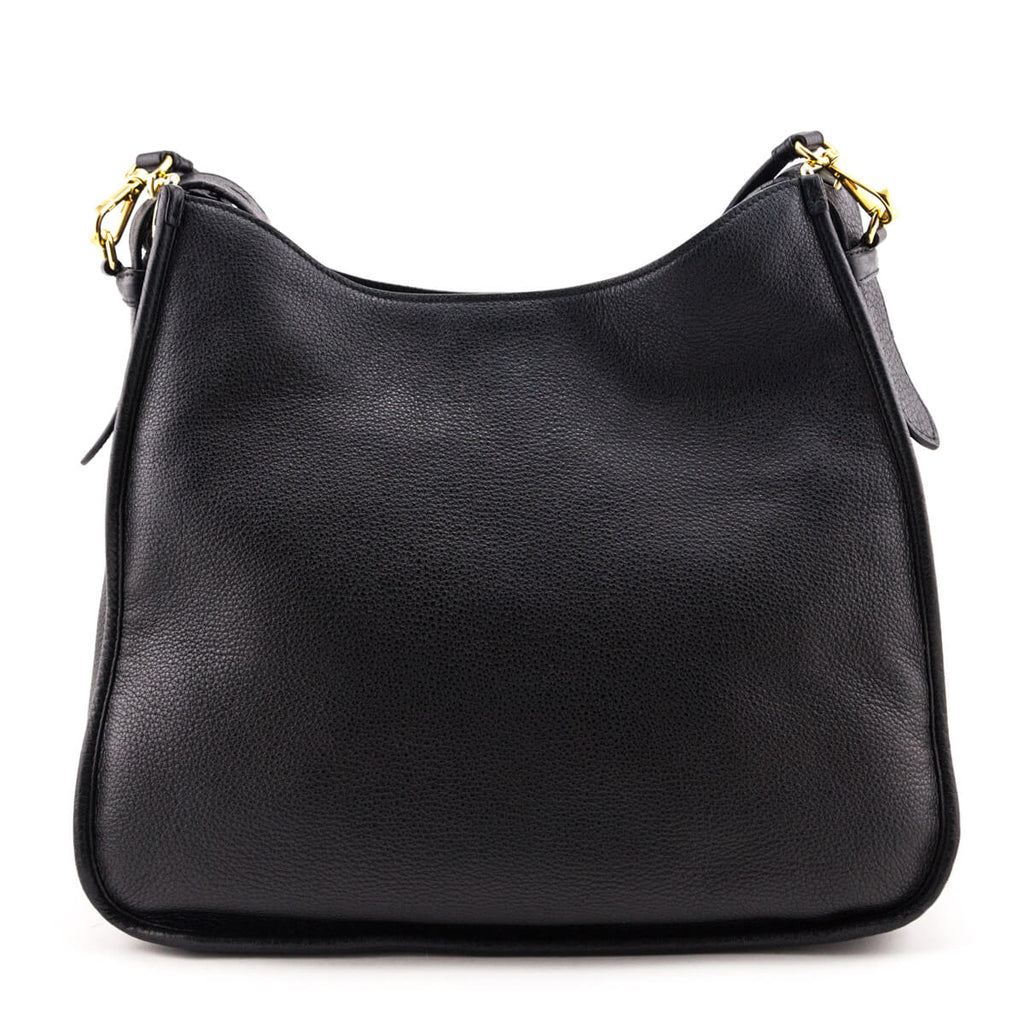 Prada Black Vitello Daino Hobo