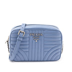 Prada Blue Astrale Soft Calfskin Diagramme Camera Bag