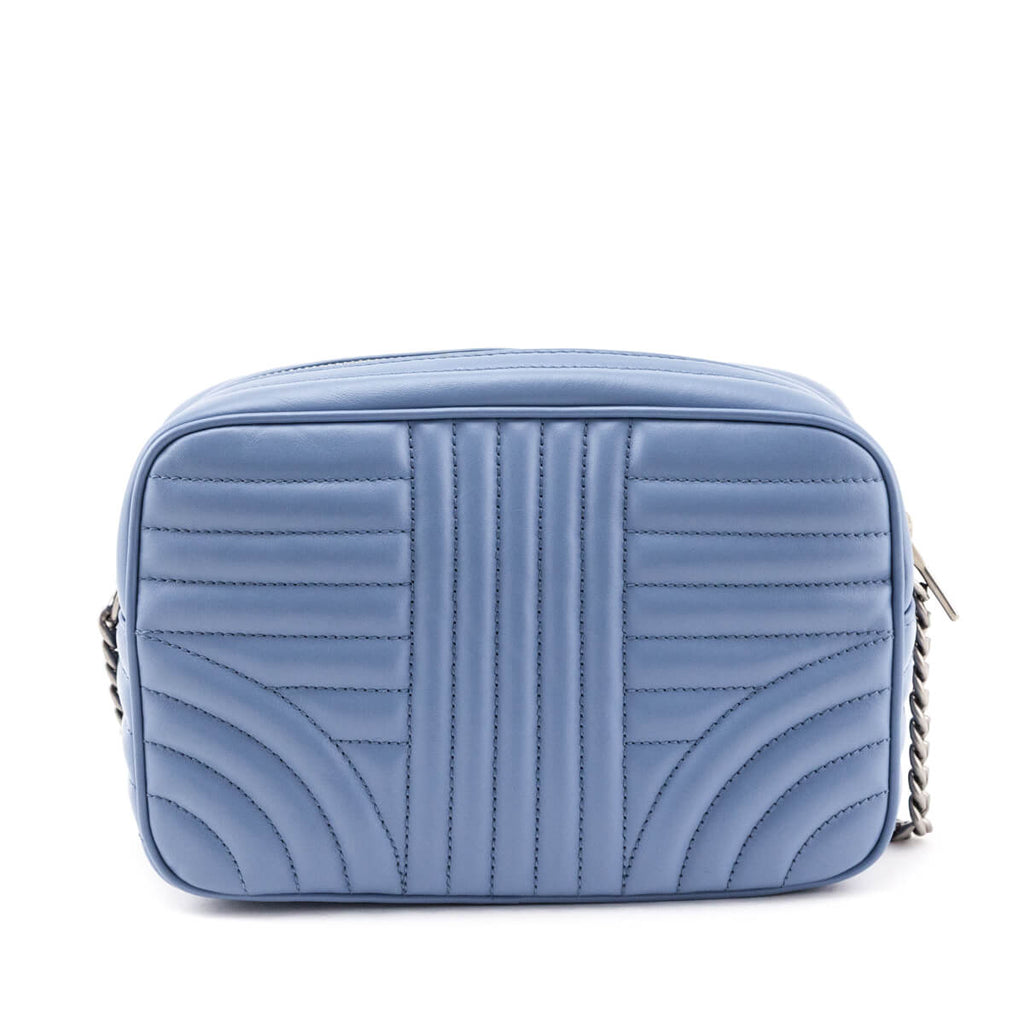 Prada Blue Astrale Soft Calfskin Diagramme Camera Bag