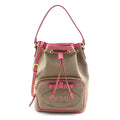 Prada Brown Jacquard Logo Mini Bucket Crossbody Bag