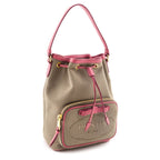 Prada Brown Jacquard Logo Mini Bucket Crossbody Bag