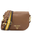 Prada Caramel Vitello Daino Saddle Bag Crossbody