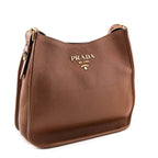 Prada Caramel Vitello Daino Soft Hobo Bag