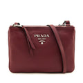 Prada Cerise Vitello Phenix Double Zip Crossbody Bag