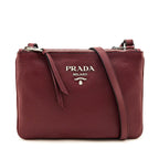 Prada Cerise Vitello Phenix Double Zip Crossbody Bag