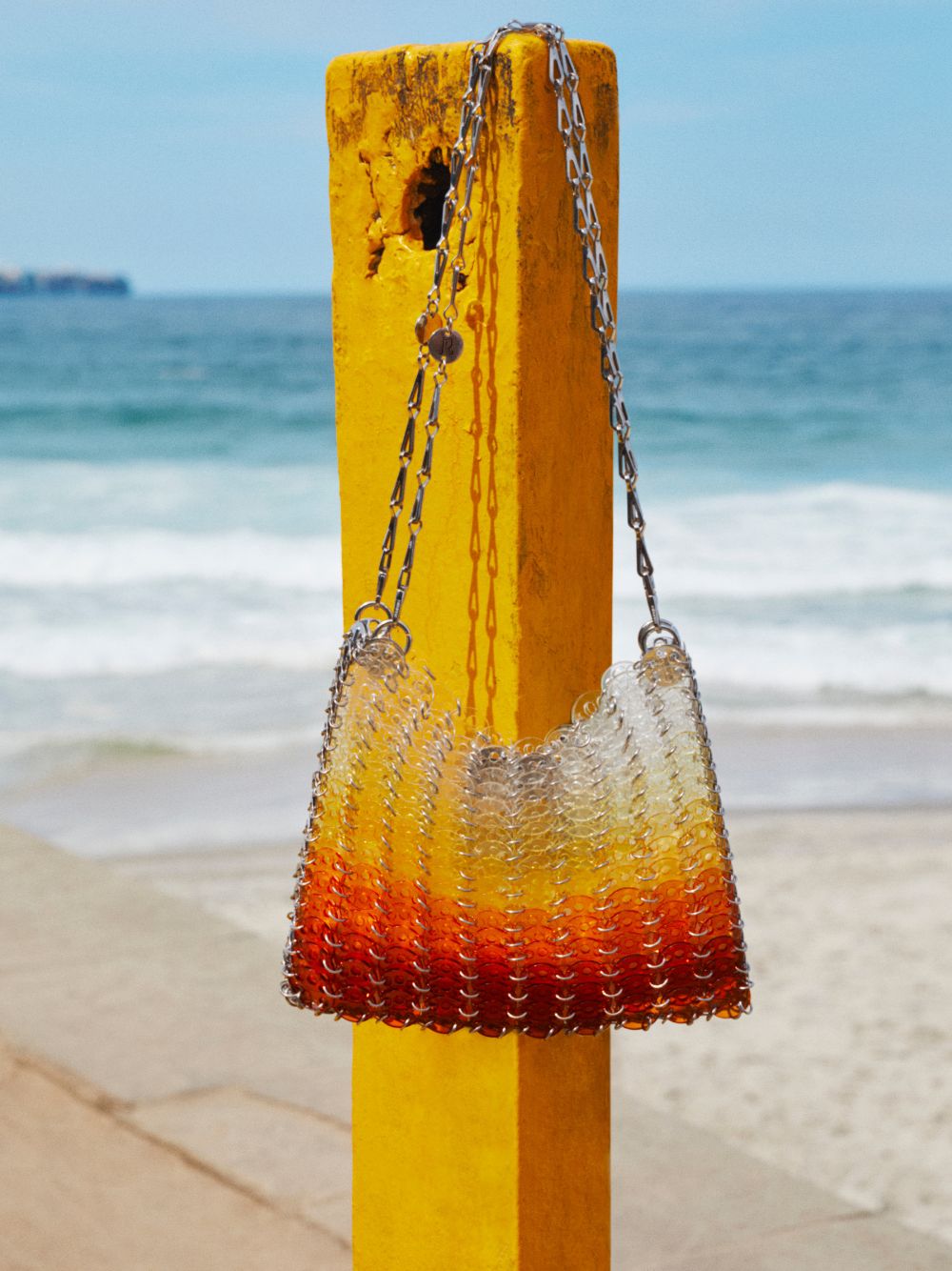 Orange Gradient 1969 Resin Disc Shoulder Bag