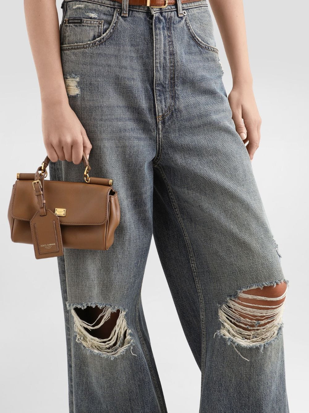 Brown Mini My Sicily Calfskin Handbag