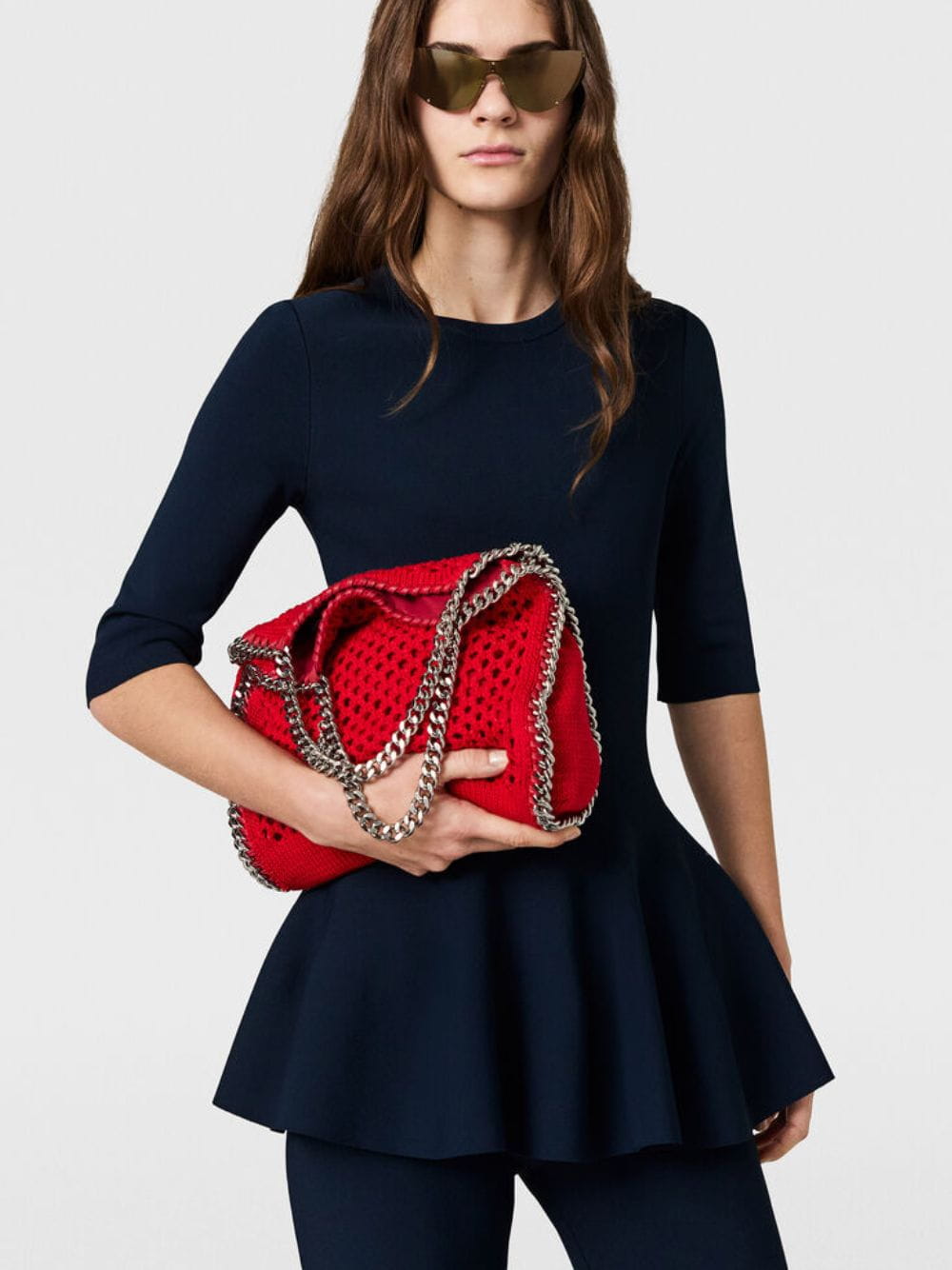 Lipstick Red Falabella Mini Mesh Tote