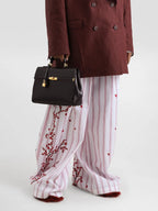 Burgundy Marlene Handbag in Palmellato Calfskin