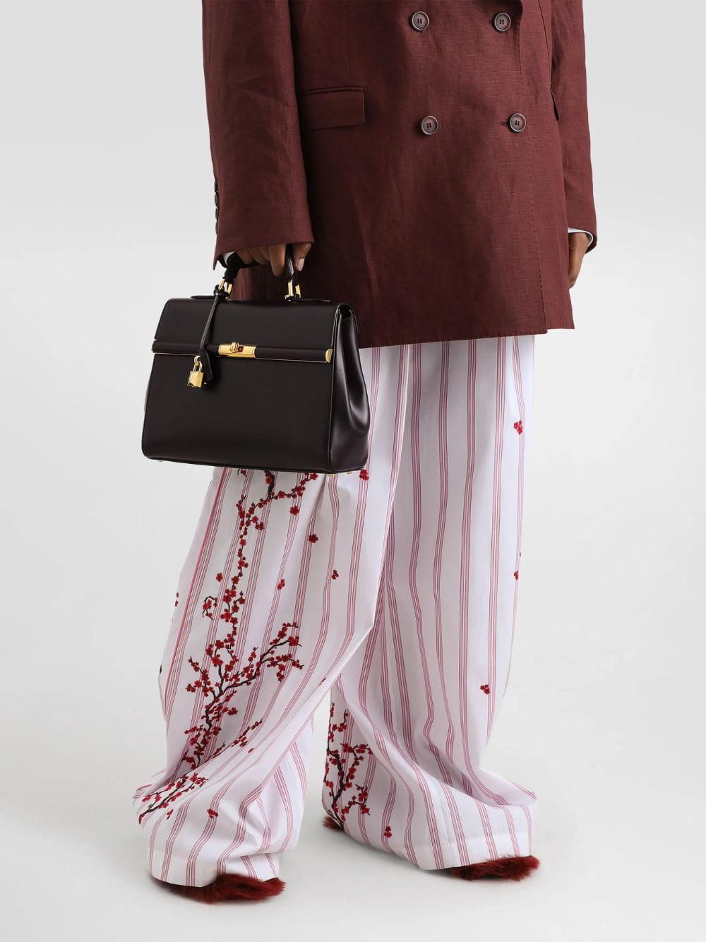Burgundy Marlene Handbag in Palmellato Calfskin