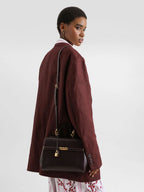 Burgundy Marlene Handbag in Palmellato Calfskin