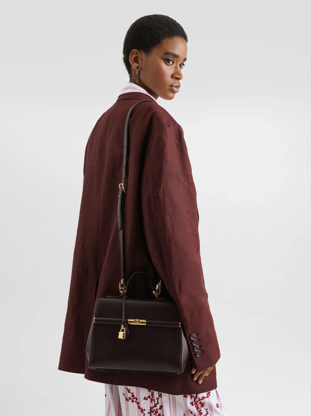 Burgundy Marlene Handbag in Palmellato Calfskin