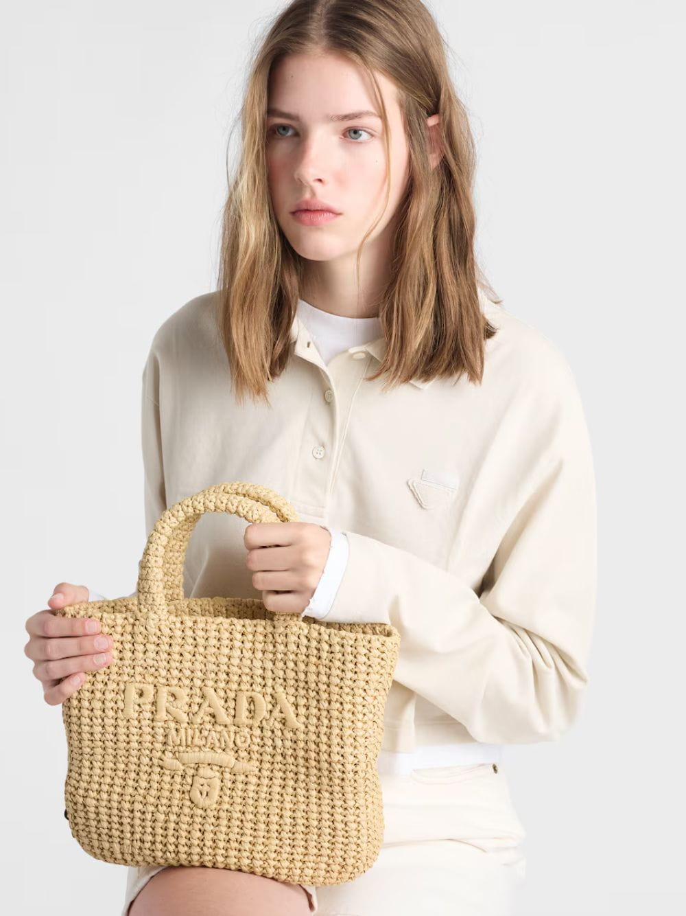 Natural Small Crochet Tote Bag