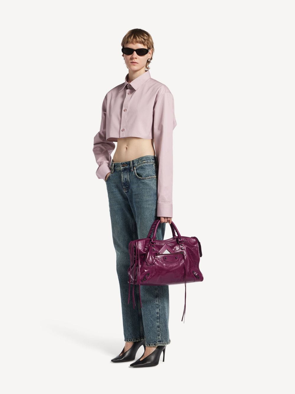 Plum Le City Medium Leather Bag