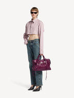 Plum Le City Medium Leather Bag