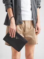 Black Saffiano Leather Pouch