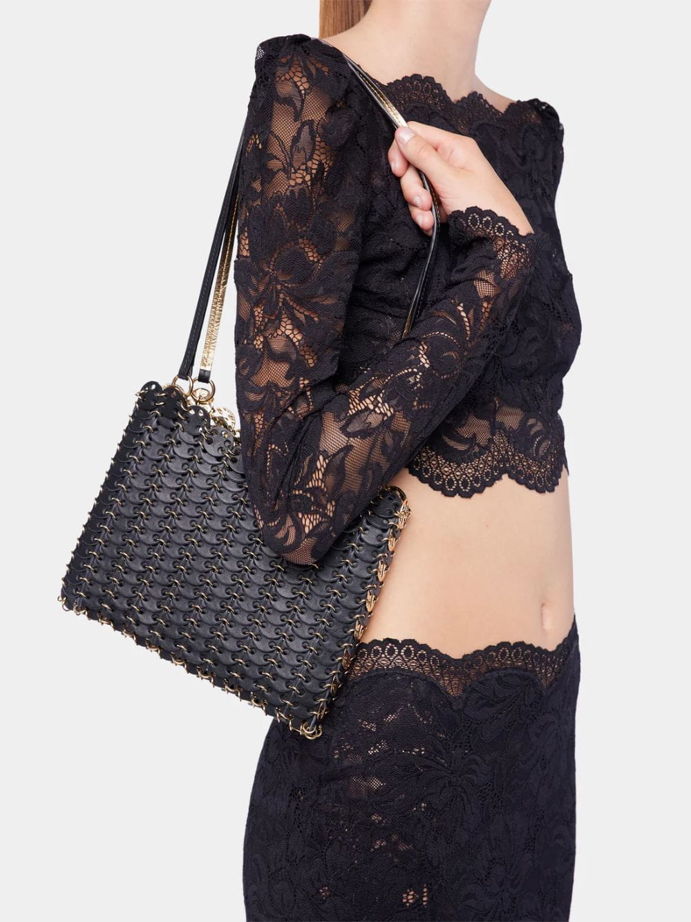 Black and Gold 1969 Flip Bag in Leather