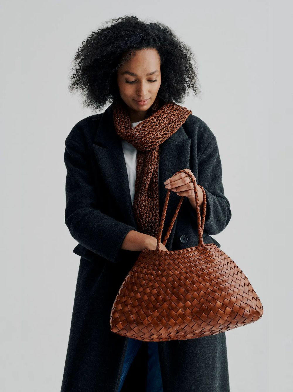 Santa Croce Big Basket Bag in Tan