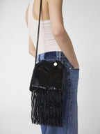 Black Limited-Edition Falabella Sequin Fringe Tiny Tote Bag