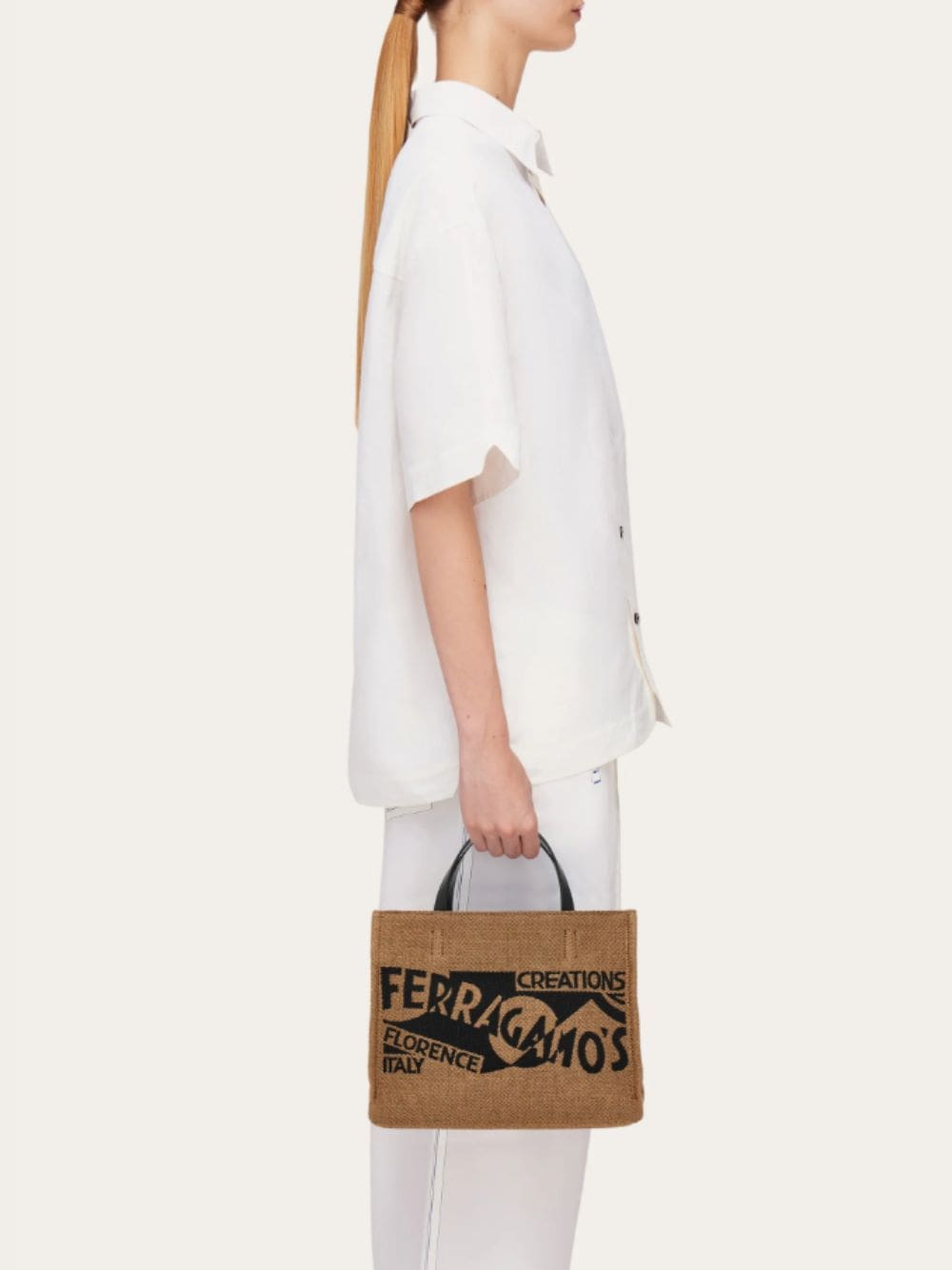 Honey Medium Venna Logo Tote Bag