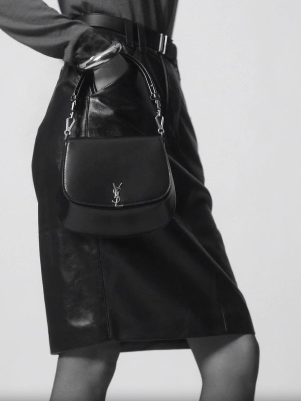 Mini Voltaire Top Handle Bag in Strong Moss Leather