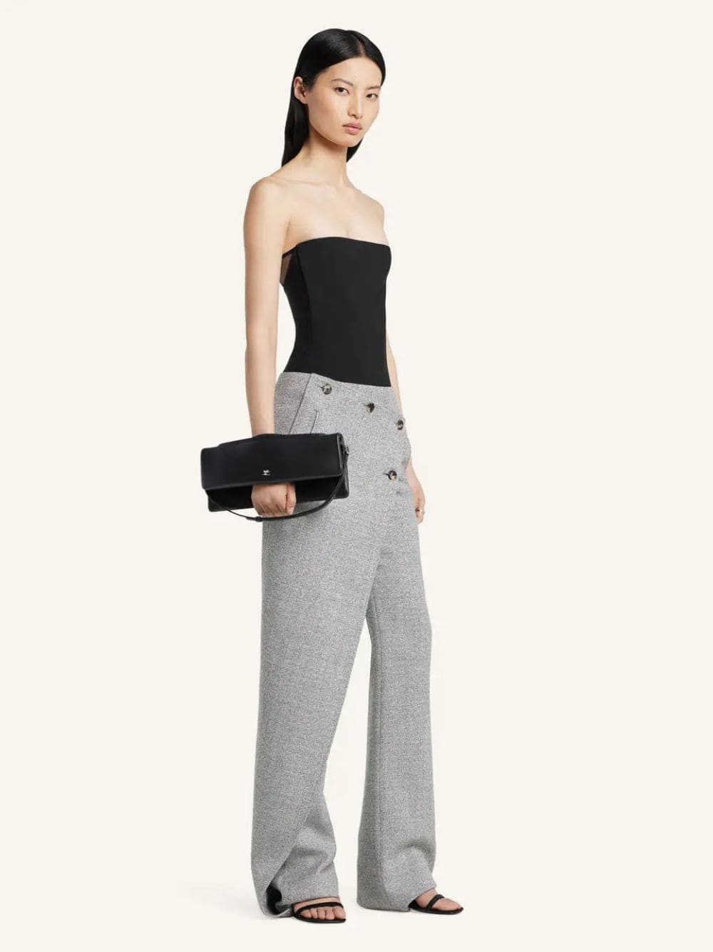 Black Leather Cuff Clutch