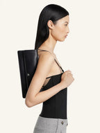 Black Leather Cuff Clutch