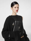 Black Supple Leather Aube Shoulder Bag