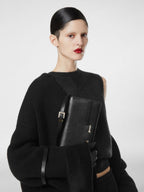 Black Supple Leather Aube Shoulder Bag