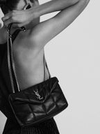 Dark Ruby Toy Puffer Shiny Leather Bag