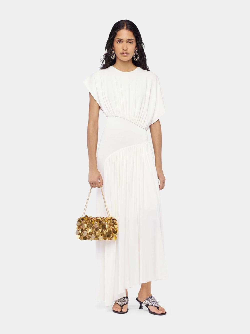 Gold Sparkle Sequin Baguette Bag