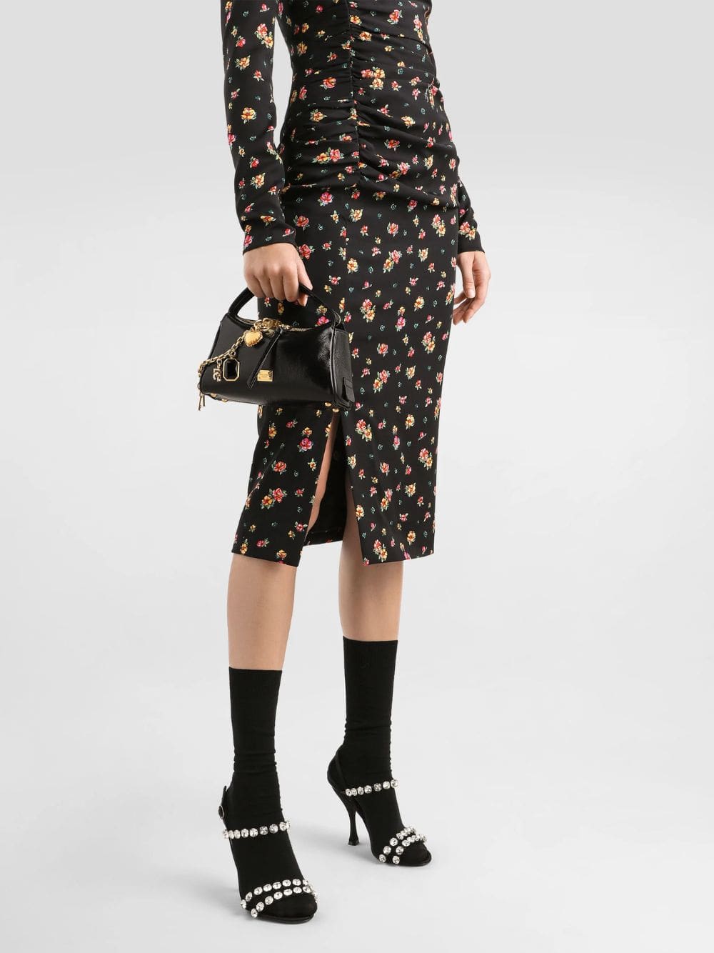 Vittoria Shoulder Bag with Charms in Black