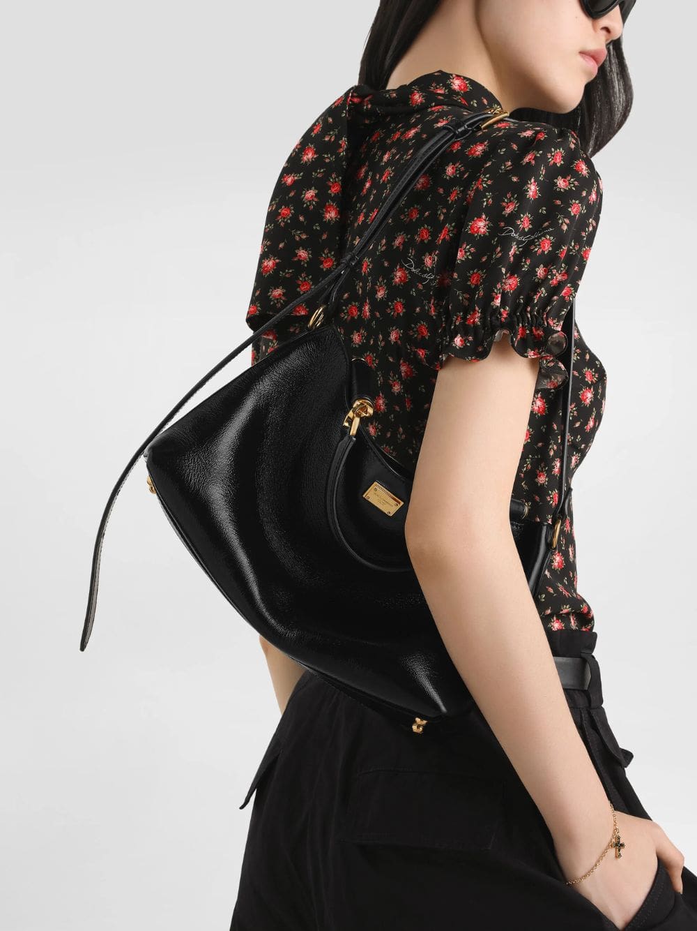 Vittoria Handbag in Black Calfskin