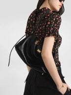 Vittoria Handbag in Black Calfskin