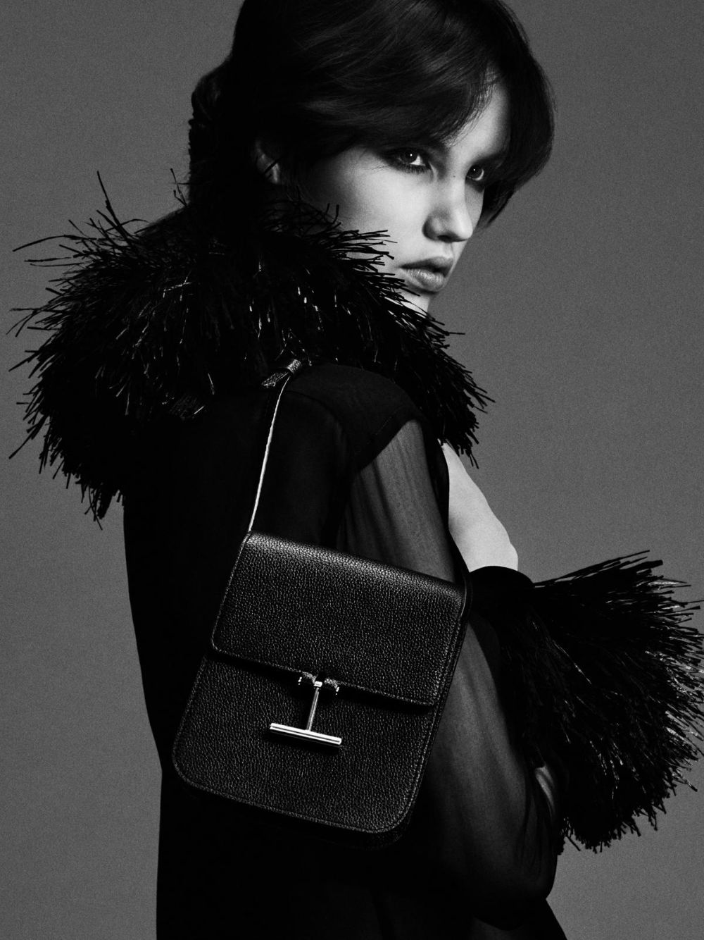 Black Tara Mini Bag in Smooth Calf Leather
