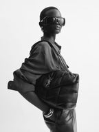 Light Taupe Puffer Medium Bag in Lambskin