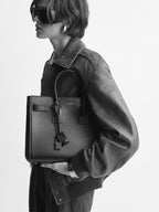 Clear Beige Small Sac De Jour in Smooth Leather