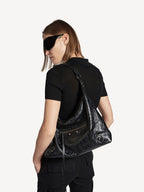 Le City Medium Hobo Bag in Black Lambskin