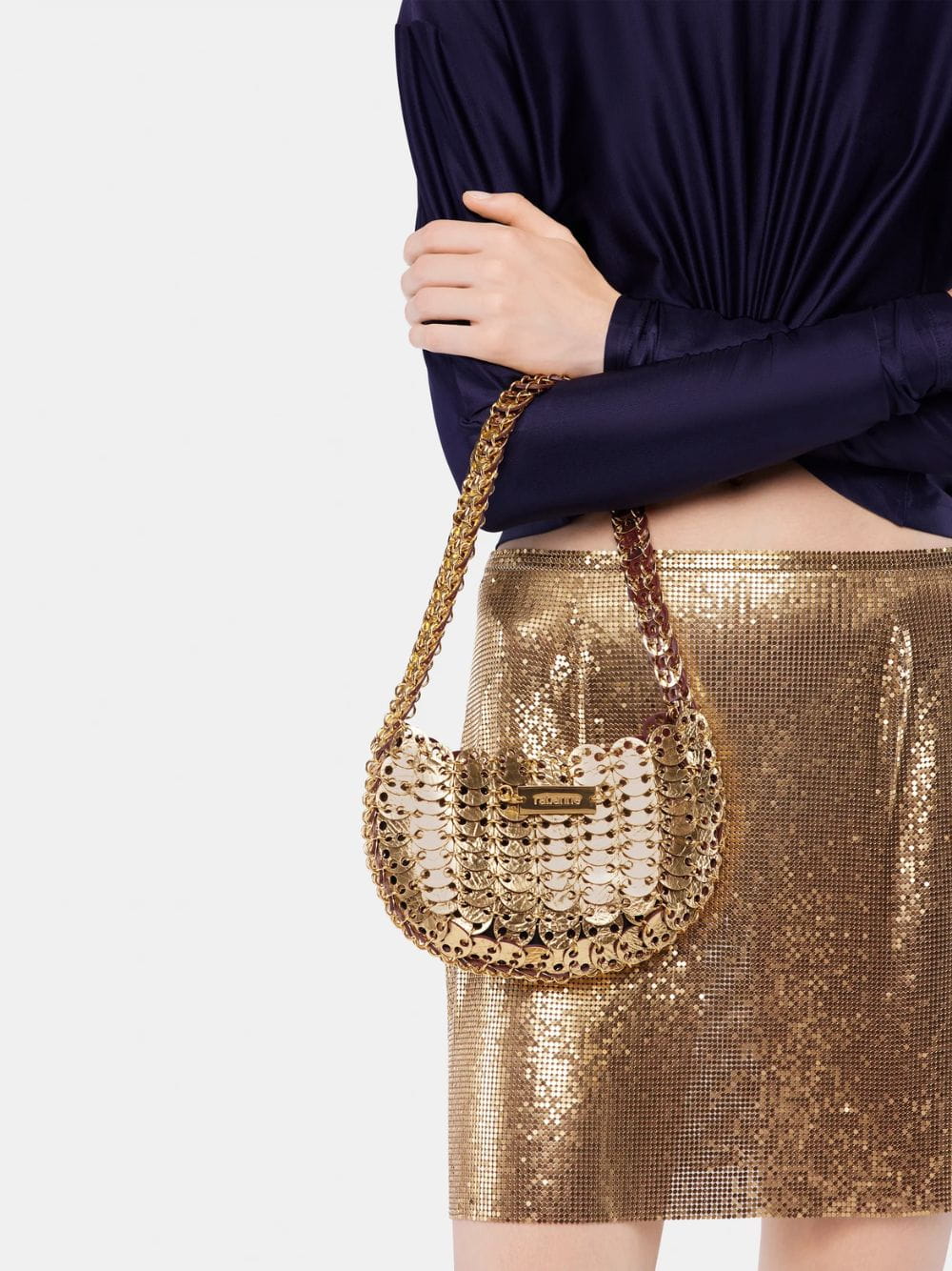 Burgundy and Gold Moon Flip Reversible Leather Bag