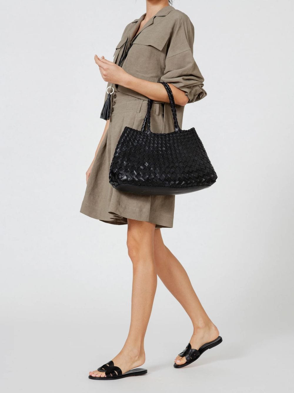 Santa Croce Big Black Woven Tote