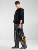 Black Flux Leather Shopping Bag